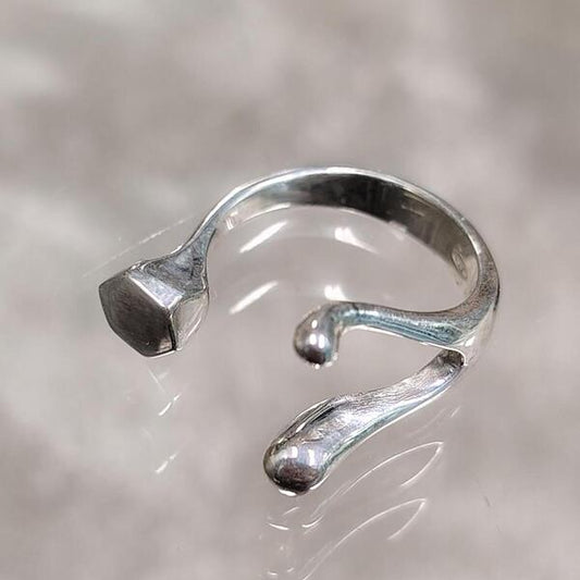 anello Flux in Argento 925 Senza Nichel | Anello Artigianale Contemporaneo