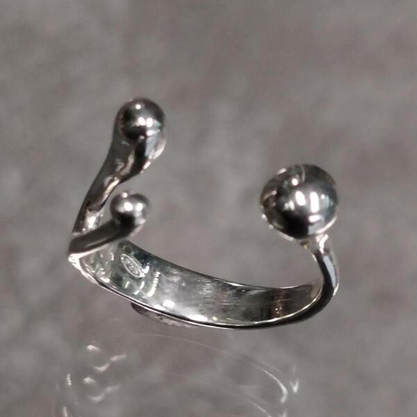 Anello Nodo di Luce in Argento 925 con 3 Palline | Fatto a Mano Senza Nichel