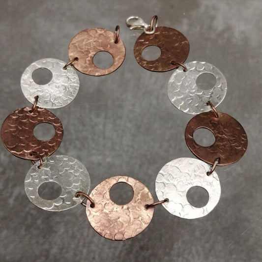 bracciale  Teodora in argento e bronzo tondi