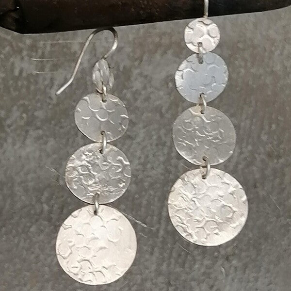 Orecchini donna artigianali Zari in argento 925 lunghezza cm 5 .fatti a mano