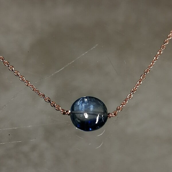 Girocollo artigianale Mare in argento 925 rosé e cianite