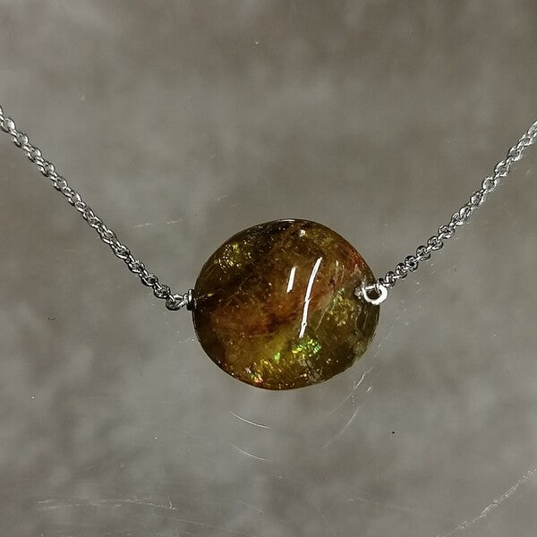 Girocollo  artigianale Citrus in argento 925 e citrino.